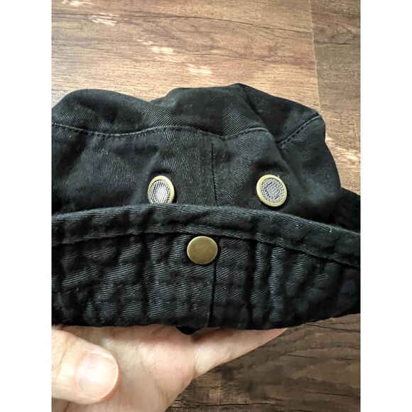 Black bucket hat, hunting hat, sun protection hat, Size XL, with adjustable cord - Picture 7 of 11